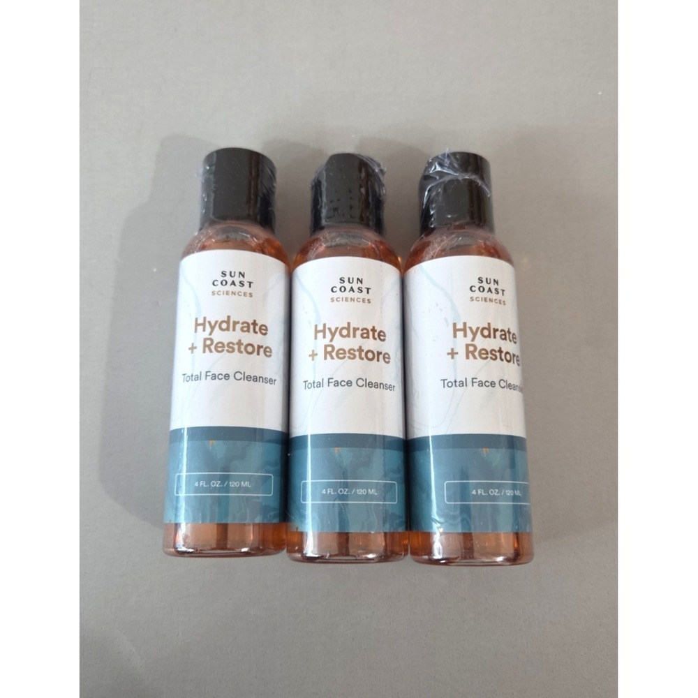 Lot Of 3 Sun Coast Sciences Hydrate + Restore Total Face Cleanser - Exp 07/2027